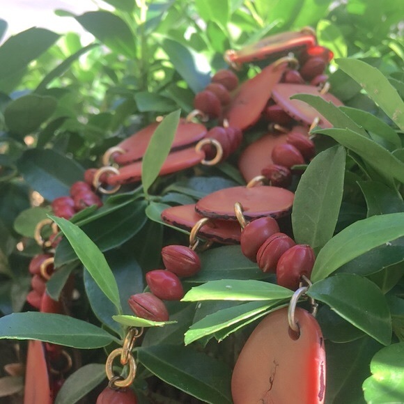 Natural Organic Tagua Nut Seed Vegetable Vegan Ivory Boho Necklace - Picture 5 of 5
